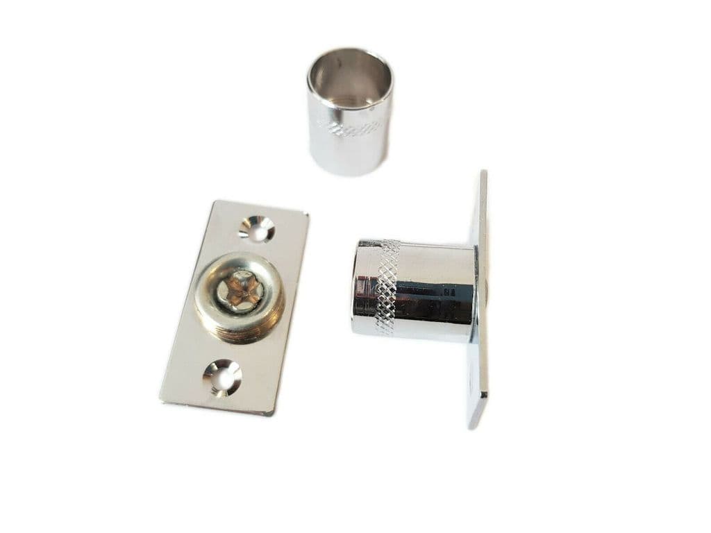 2 Chrome Curtain Rod Recess Brackets 16mm Pole Support Brackets Net Voile Socket